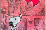 You make me Happy Snoopy - Original Painting on Canvas