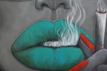 Lady with green lips