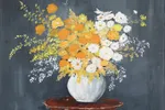 Spring bouquet in a white vase