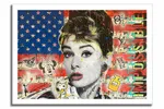 Audrey Hepburn Flag - Original Painting on Canvas