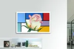 Modrian Flower – Original Painting on Canvas