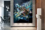 Large scale XXL painting space dreamy fantasy