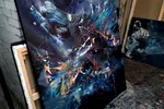 Large scale XXL painting space dreamy fantasy