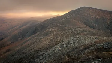Rugged mountain panorama at sunrise