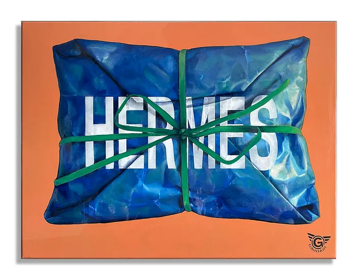 Wrapped with Hermes – Original Painting on Canvas
