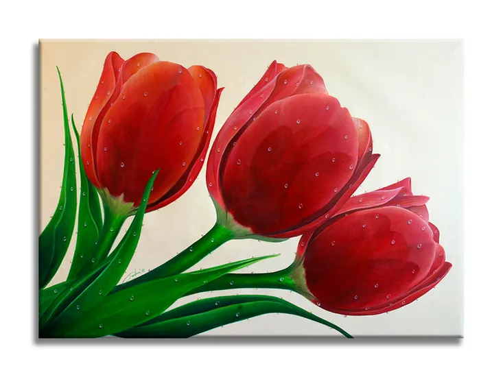 Red tulips – Original Painting on Canvas