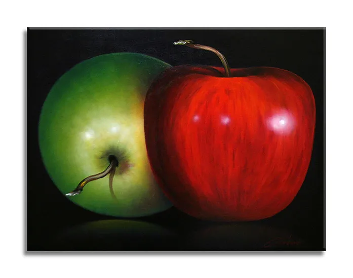 Two Apples - Original Painting on Canvas