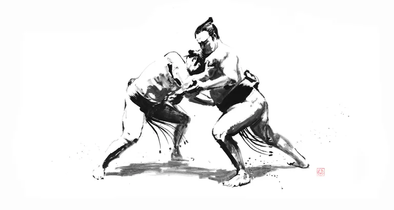 sumo wresting (canvas)