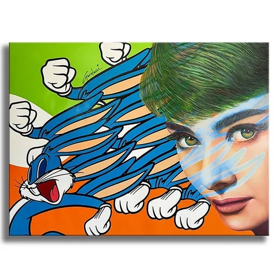 Chasing Audrey Hepburn - Original Painting on Canvas