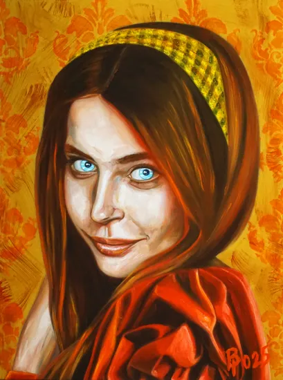 Young woman with the sky in her eyes