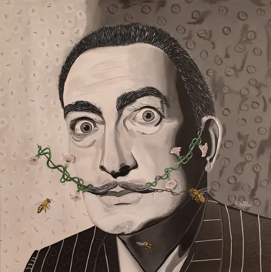 Dali in love with flowers