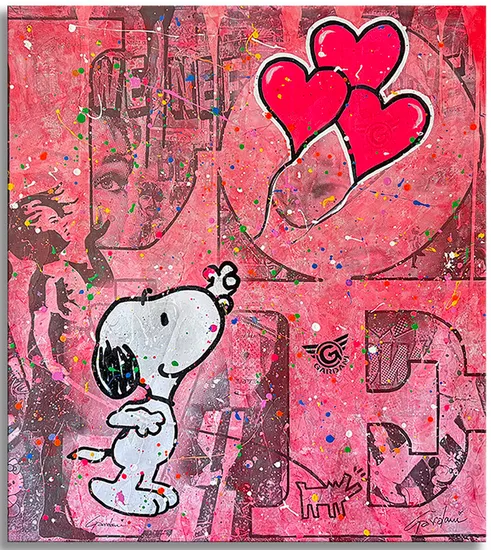 You make me Happy Snoopy - Original Painting on Canvas