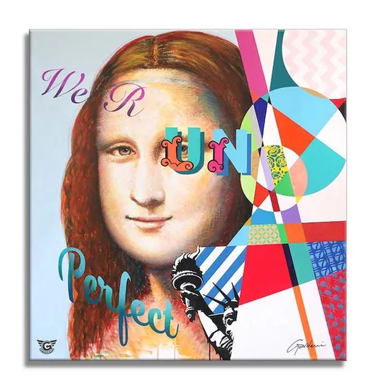 Mona Lisa We R Un-Perfect - Original Painting on Canvas