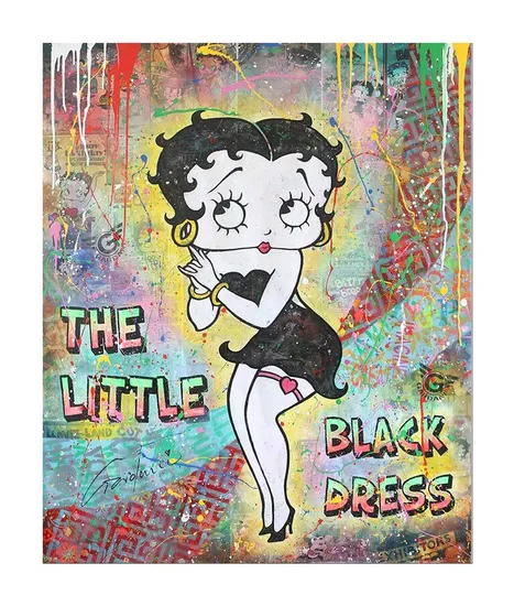 The Little Black Dress Betty Boop - Original Painting on Canvas