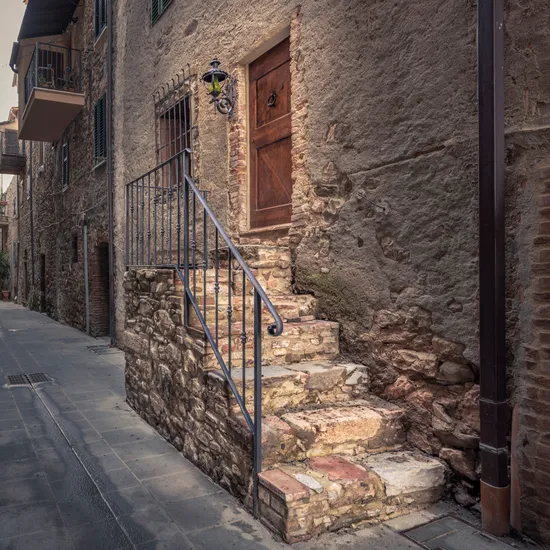 Stone steps to the front door