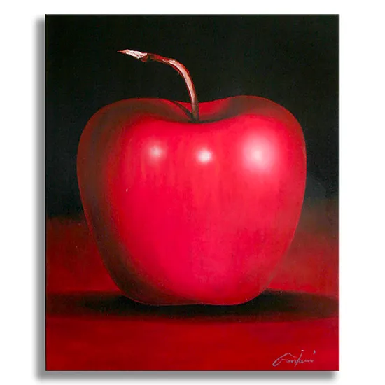 Red Apple 2 - Original Painting on Canvas