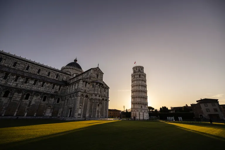 At Piazza dei Miracoli at sunrise, Pisa