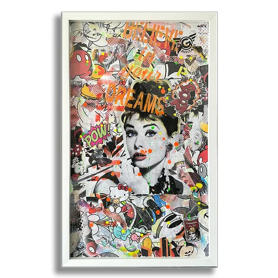 Audrey Hepburn Gold – Original Painting on Fine Art Paper