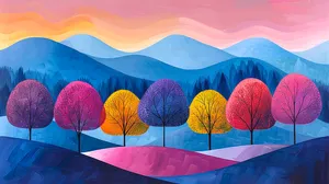 "Canopies of Color: The Art of Vibrant Forest Landscapes"