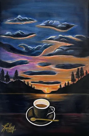 Coffee with Dark Sunset ☕️🧡