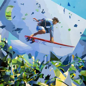 Speed, Kitesurfer | Original Edition on Canvas