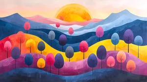 "Horizons in Bloom: The Art of Colorful Landscapes"