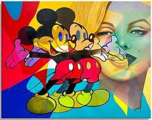 Symphony Mickey Marilyn - Original Painting on Canvas