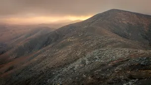 Rugged mountain panorama at sunrise