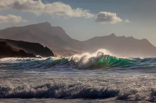 Dramatic waves on a rocky coast