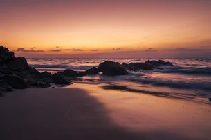 Quiet beach at sunrise
