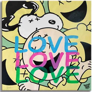 Snoopy i love u lots! -  Original Painting on Canvas